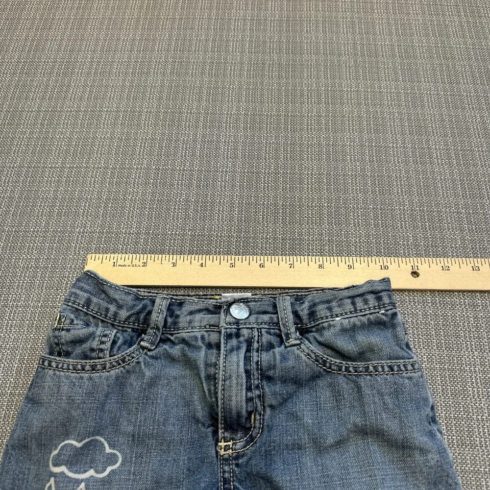 Gymboree Denim Skirt Girls Size 5 Smiley Back Embroidered‎ Adjustable Waist